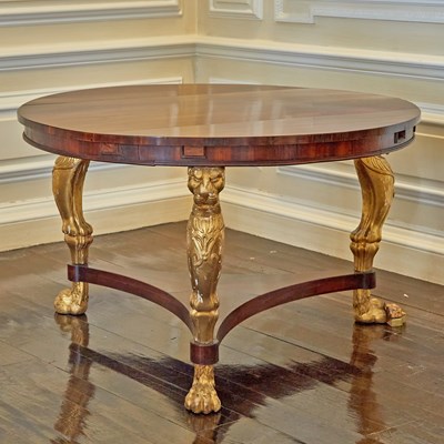 Lot 590 - Regency Style Parcel-Gilt Rosewood Center Table