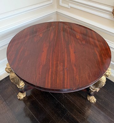 Lot 590 - Regency Style Parcel-Gilt Rosewood Center Table
