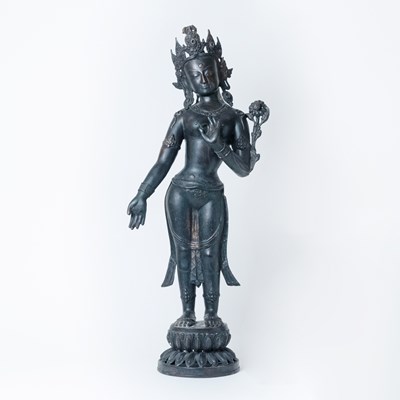 Lot 606 - Nepalese Bronze Figure of a Bodhisattva