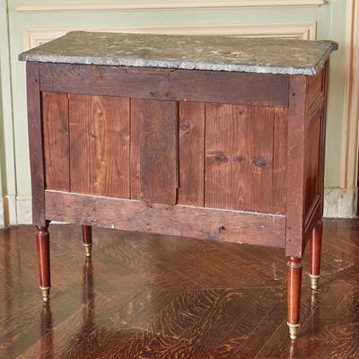 Lot 556 - Louis XVI Mahogany Commode with a Grey marble top