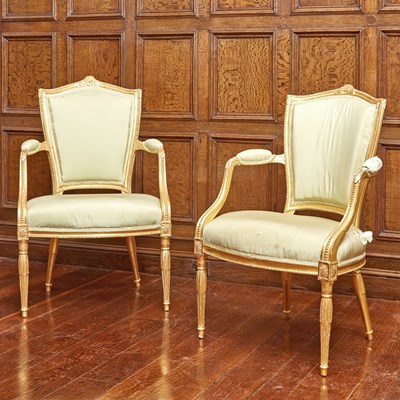 Lot 623 - Pair of George III Giltwood Armchairs