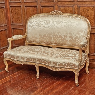 Lot 656 - Louis XV Style Cream Painted Canape