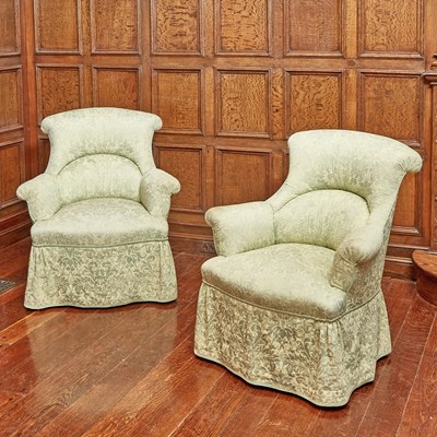 Lot 660 - Pair of Modern Upholstered Armchairs