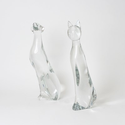 Lot 662 - Two Baccarat Glass Animal Figures Designed by Robert Rigot