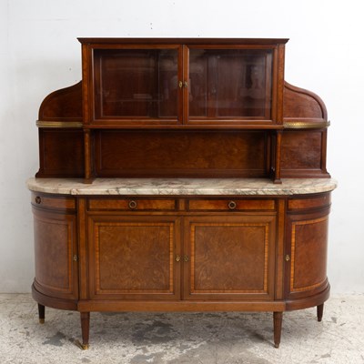 Lot 48 - Burlwood Marble Top Credenza