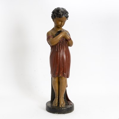 Lot 49 - Painted Cast Concrete Child Figure