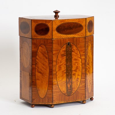 Lot 52 - George III Satinwood Tea Caddy