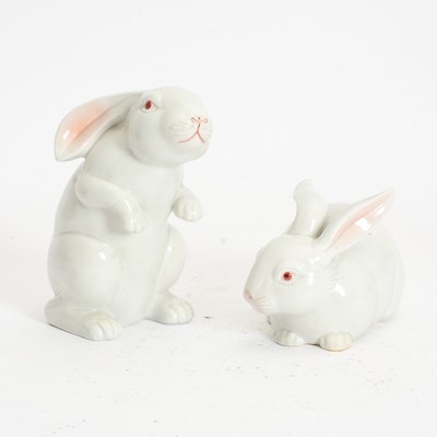 Lot 57 - Pair of Fitz and Floyd Porcelain Rabbits