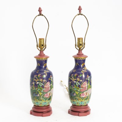 Lot 60 - Pair of Cloisonne Vases