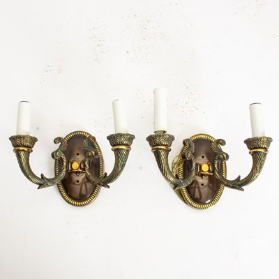 Lot 61 - Pair of Painted Brass Wall Sconces