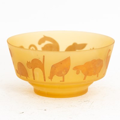 Lot 67 - Frosted Amber Glass Fruit Bowl