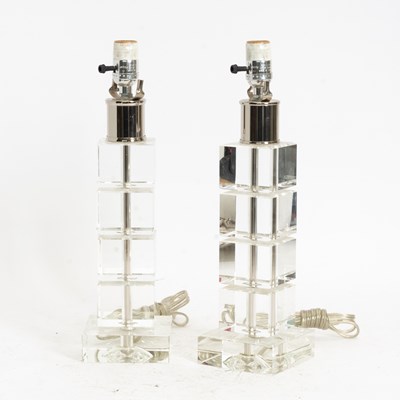 Lot 69 - Pair of Modern Glass Table Lamps