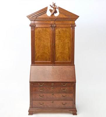 Lot 254 - Baker George II Style Mahogany Secretary Bookcase