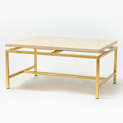 Lot 242 - Lee Jofa "Napa" Gilt Metal and Stone Low Table