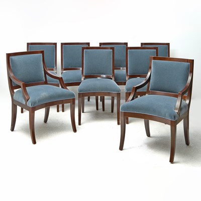 Lot 267 - Set of Eight J. Robert Scott Upholstered Mahogany Dining Chairs