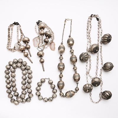 Lot 703 - Group of Silver-Tone Metal Tribal Jewelry