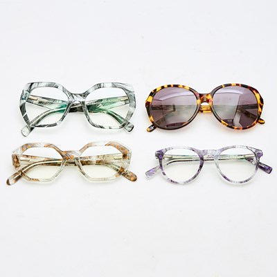 Lot 137 - Group of Four Multicolor and Pattern Eyeglass Frames