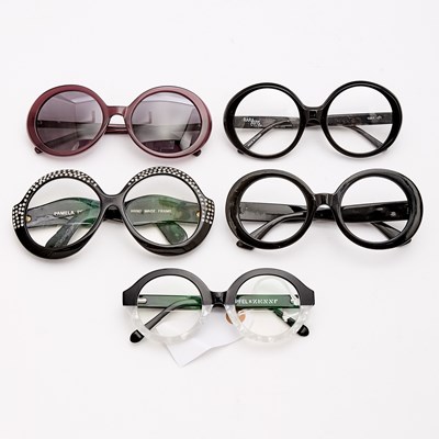 Lot 21 - Group of Five Multicolor and Pattern Eyeglass Frames