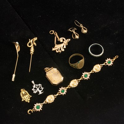 Lot 129 - Group of Assorted Metals and Gem Set Jewelry