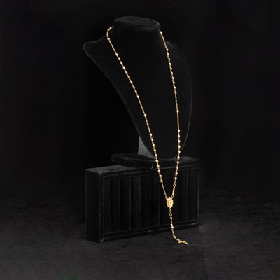 Lot 130 - 14Kt Tricolor Gold Rosary Chain Pendant Necklace