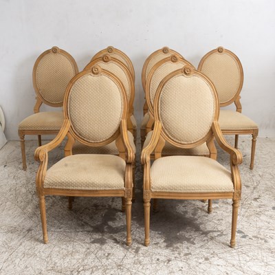 Lot 138 - Set of Eight Louis XVI Style Painted Dining Chairs