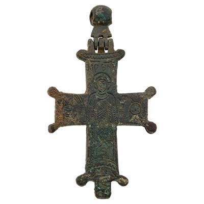 Lot 121 - Byzantine Bronze Encolpion Cross