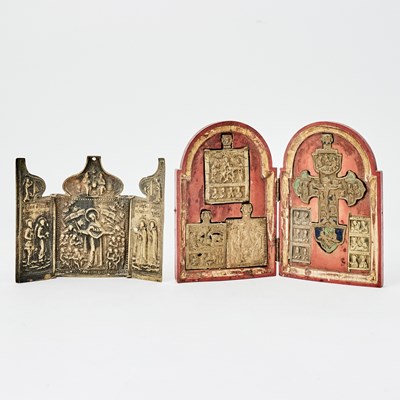 Lot 223 - Group of Russian Brass Icons