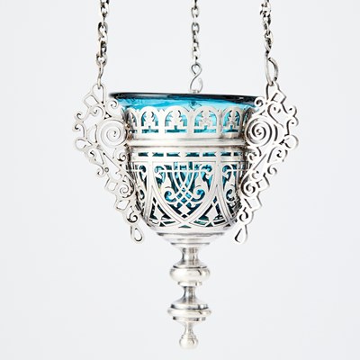 Lot 132 - Two Russian Silver Lampadas