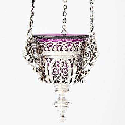 Lot 132 - Two Russian Silver Lampadas