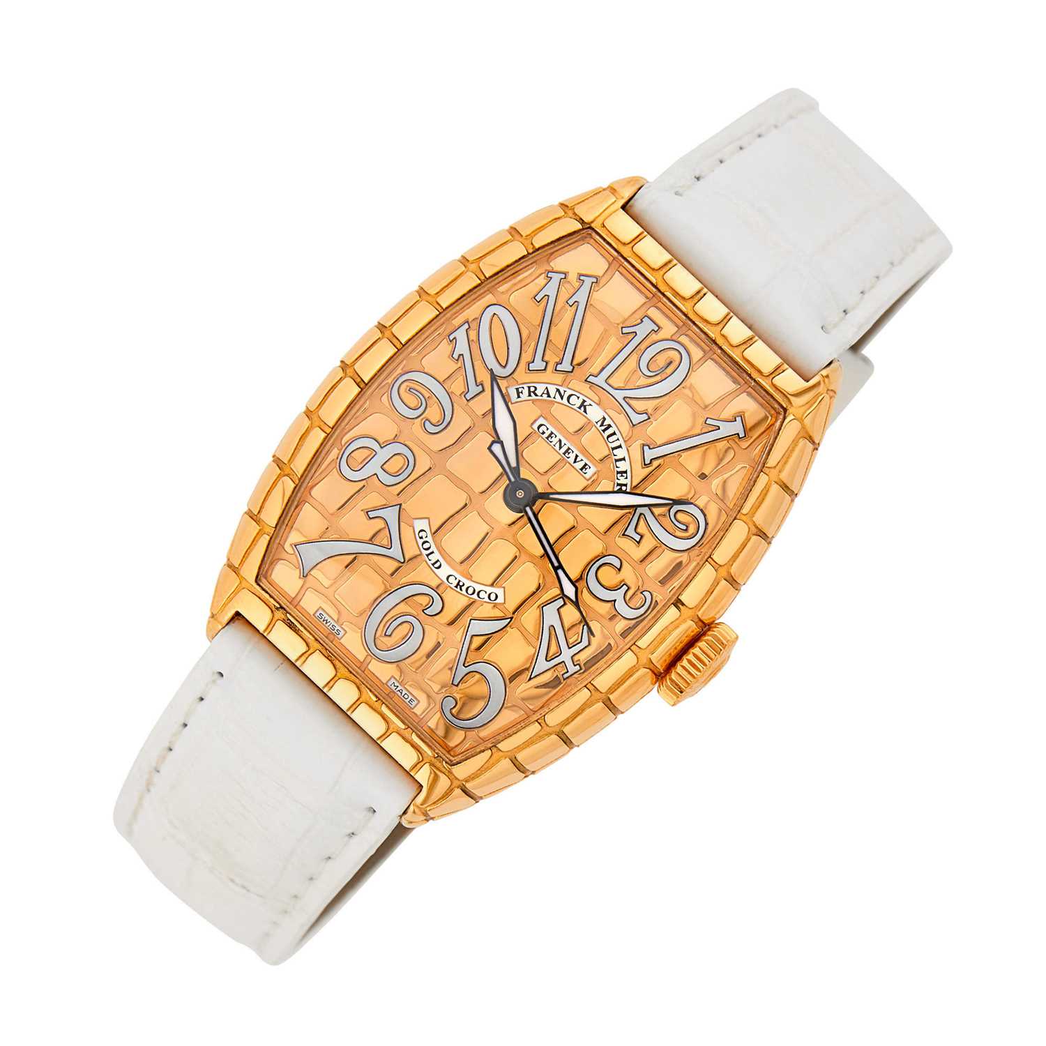 Lot 1032 - Franck Muller Rose Gold 'Gold Croco 32' Wristwatch, Ref. 5850SC