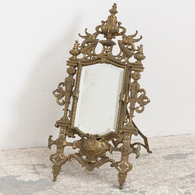 Lot 262 - Renaissance Revival Brass Dressing Mirror