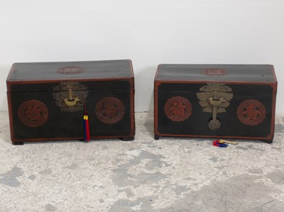 Lot 286 - Two Chinese Black and Red Lacquered Chests