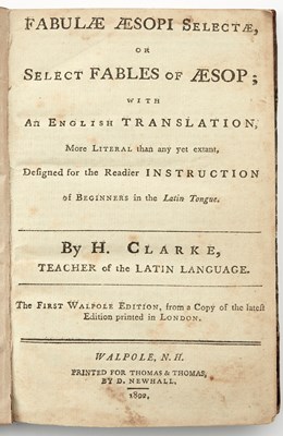 Lot 109 - An early American Aesop, charmingly printed in two columns