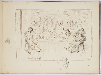 Lot 366 - A presentation copy of Cruikshank's Phrenological Illustrations, with an original drawing