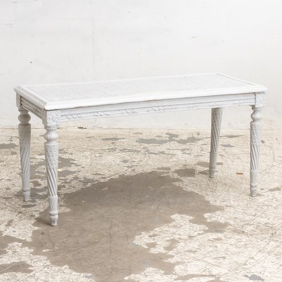 Lot 172 - White Painted Cane Window Bench