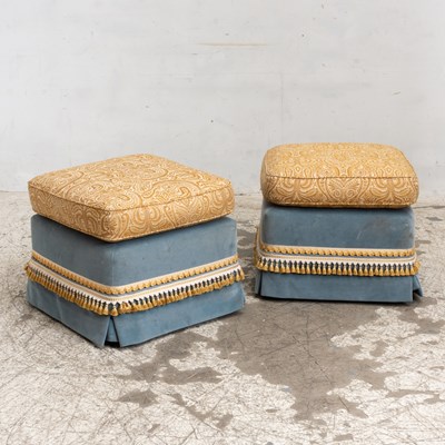 Lot 174 - Pair of Paisley Upholstered Ottomans