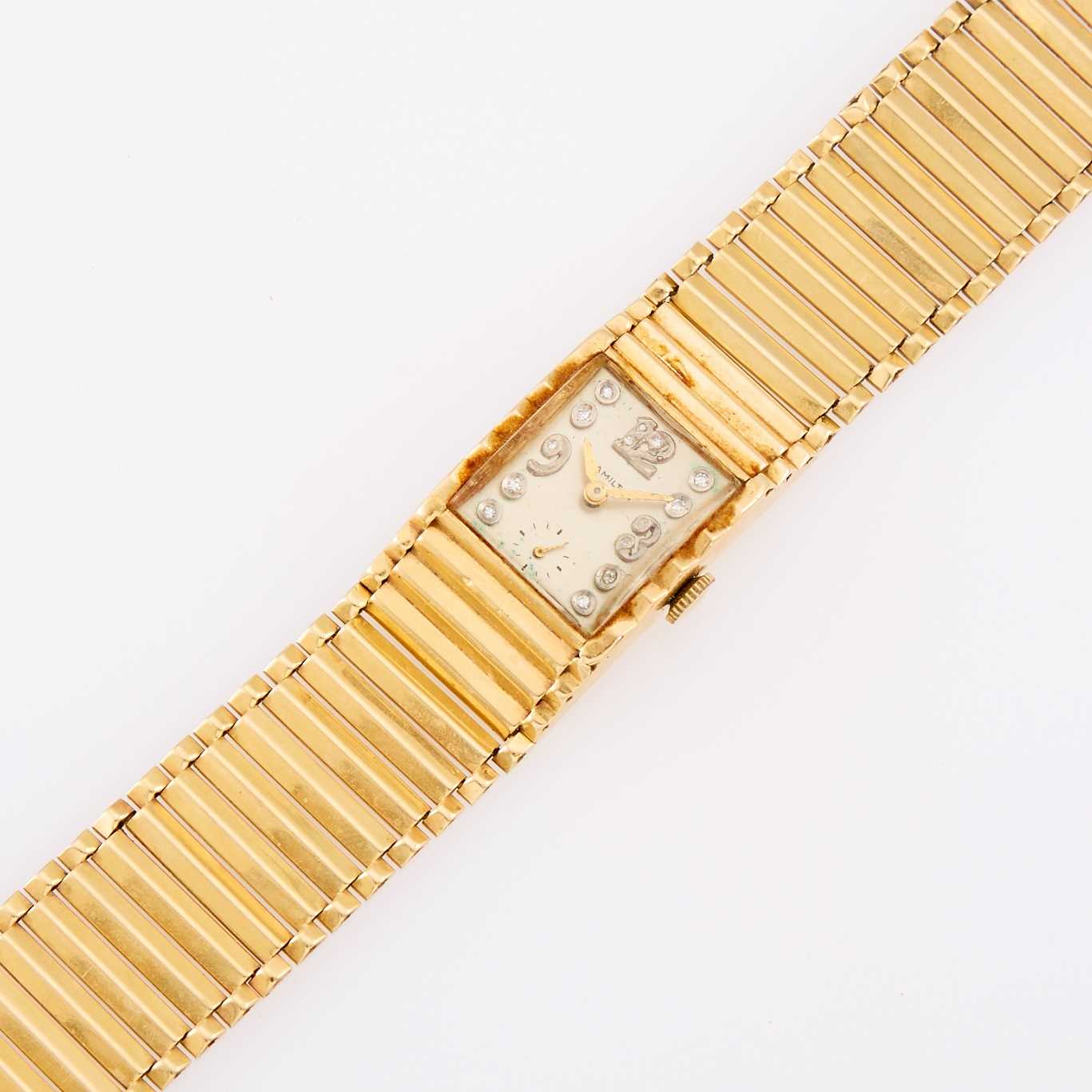 Lot 1149 - Hamilton Gentleman's Gold and Diamond Wristwatch