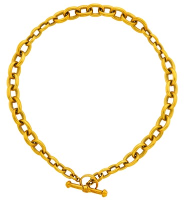 Lot 122 - Barry Kieselstein-Cord Gold Oval Link Toggle Necklace