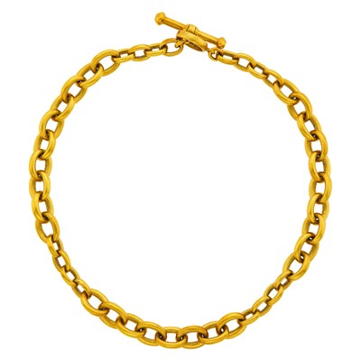 Lot 122 - Barry Kieselstein-Cord Gold Oval Link Toggle Necklace