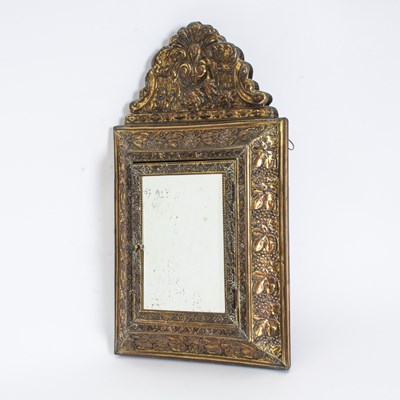 Lot 196 - Baroque Style Brass and Mirrored Hanging Cabinet