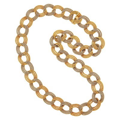 Lot 137 - Long Two-Color Gold Link Necklace