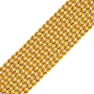 Lot 113 - Wide Rope-Twist Braided Gold Bracelet