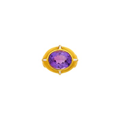 Lot 121 - Paul Morelli Gold, Amethyst and Diamond Ring