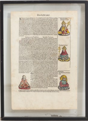 Lot 208 - Printed Leaf from the Nuremberg Chronicle