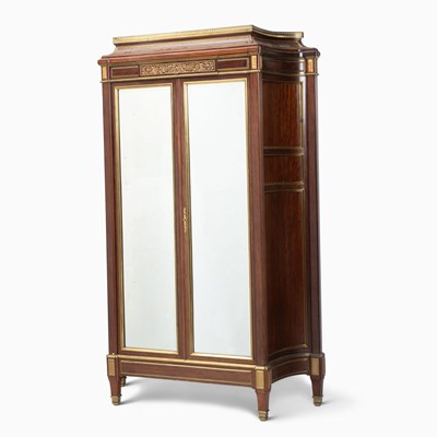 Lot 234 - Baltic Neoclassical Style Gilt-Metal Mounted Mahogany Mirrored Armoire