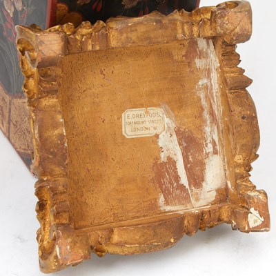 Lot 91 - Group of Three Japanese Gilt-Lacquer Mounted Blue and White Porcelain Jars