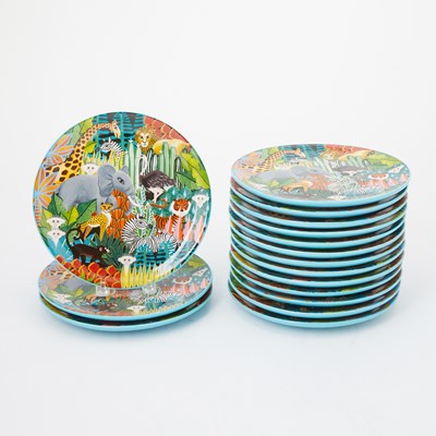 Lot 486 - Set of Sixteen Iris Apfel Jungle Theme Ceramic Plates