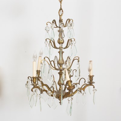 Lot 237 - Five-Light Gilt Metal Chandelier