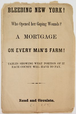 Lot 339 - A pamphlet decrying the 1859 New York State Republican legislature's overtaxation and overspending