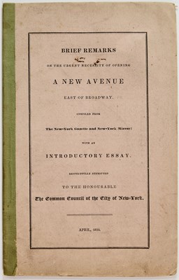 Lot 337 - A plan to build an avenue, a second Broadway, connecting Centre Street and Third Avenue